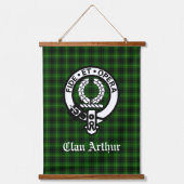Clan Arthur Wappen Abzeichen & Tartan Wandteppich Mit Holzrahmen (Vorderseite)