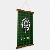 Clan Arthur Wappen Abzeichen & Tartan Wandteppich Mit Holzrahmen (Gewinkelt)
