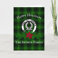 Clan Arthur Wappen Abzeichen & Tartan Weihnachtska