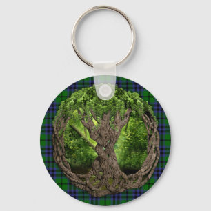 Clan Austin Tartan und keltischer Baum des Lebens Schlüsselanhänger