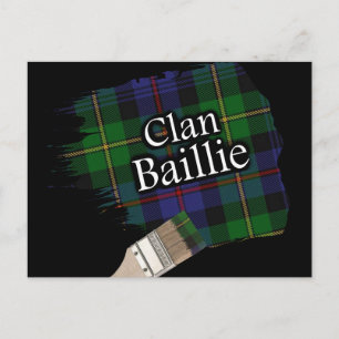 Clan Baillie Scottish Tartan Paint Brush Postkarte