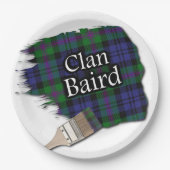 Clan Baird Scottish Tartan Paint Brush Pappteller (Vorderseite)
