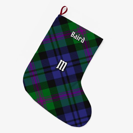 Clan Baird Tartan Großer Weihnachtsstrumpf (Vorderansicht (hängend))