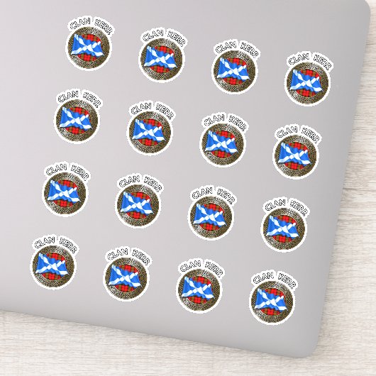 Clan Baird Tartan Knot & Flag Aufkleber (Detail)