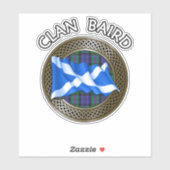 Clan Baird Tartan Knot & Flag Aufkleber (Blatt)