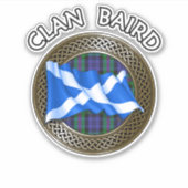 Clan Baird Tartan Knot & Flag Aufkleber (Vorderseite)