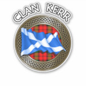 Clan Baird Tartan Knot & Flag Aufkleber (Vorderseite)
