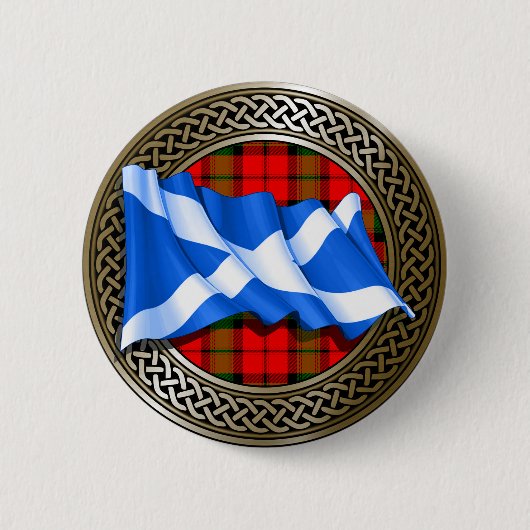 Clan Baird Tartan Knot & Flag Button (Vorderseite)