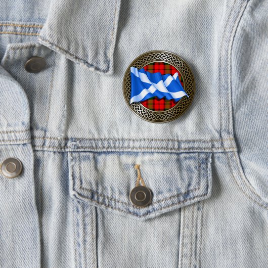 Clan Baird Tartan Knot & Flag Button (Beispiel)