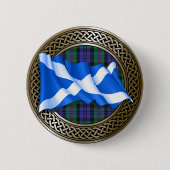 Clan Baird Tartan Knot & Flag Button (Vorderseite)