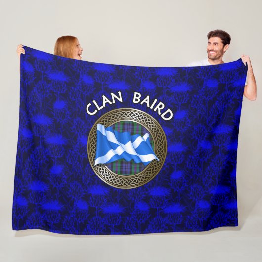 Clan Baird Tartan Knot & Flag Fleecedecke (Beispiel)