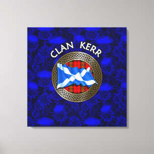 Clan Baird Tartan Knot & Flag Leinwanddruck
