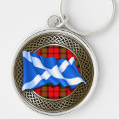 Clan Baird Tartan Knot & Flag Schlüsselanhänger (Vorne)
