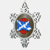 Clan Baird Tartan Knot & Flag Schneeflocken Zinn-Ornament (Rechts)