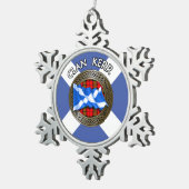 Clan Baird Tartan Knot & Flag Schneeflocken Zinn-Ornament (Rechts)