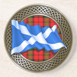 Clan Baird Tartan Knot & Flagge Getränkeuntersetzer