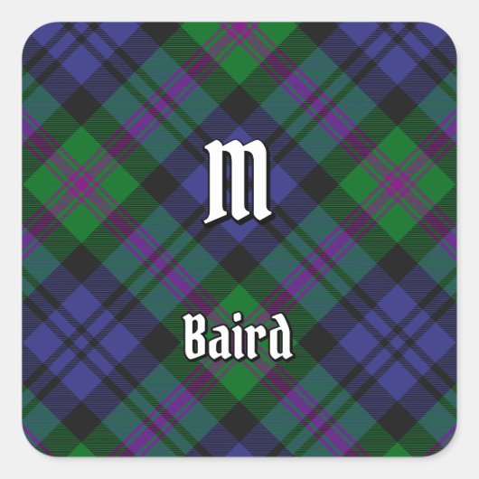 Clan Baird Tartan Quadratischer Aufkleber (Vorderseite)