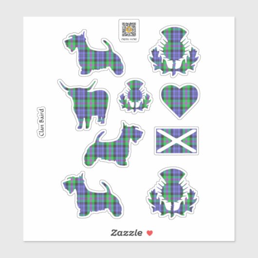 Clan Baird Tartan Sticker (Blatt)