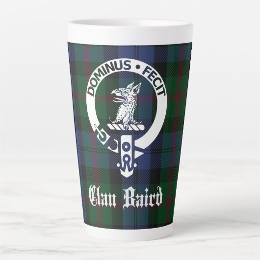 Clan Baird Wappen Abzeichen & Tartan Milchtasse (Vorderseite)