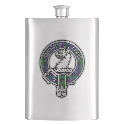 Clan Baird Wappen & Tartan Flask Flachmann (Vorderseite)