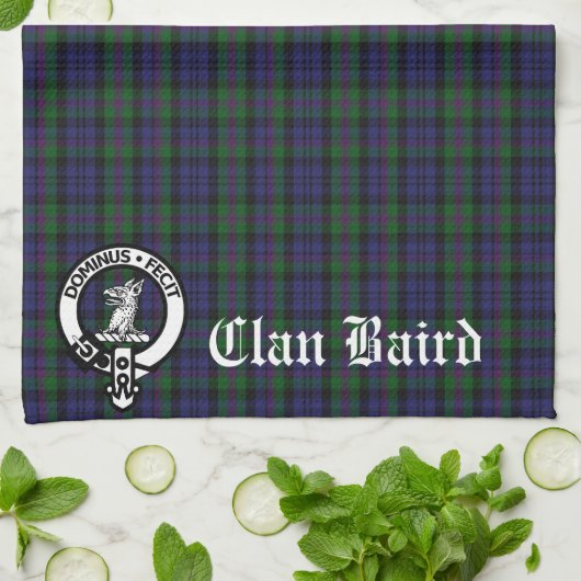 Clan Baird Wappen Tartan individuell anpassbar Geschirrtuch (Gefaltet)
