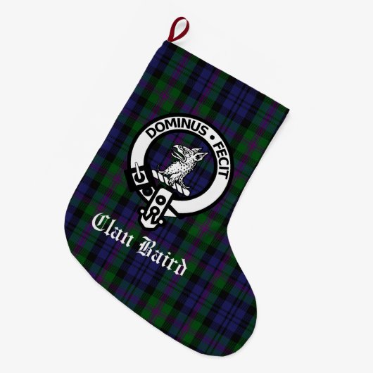 Clan Baird Wappen Tartan individuell anpassbar Großer Weihnachtsstrumpf (Vorderansicht (hängend))
