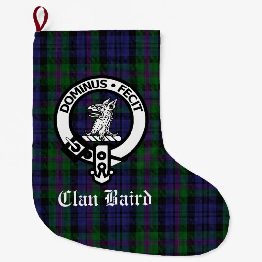 Clan Baird Wappen Tartan individuell anpassbar Großer Weihnachtsstrumpf (Vorderseite)
