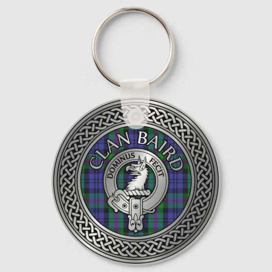 Clan Baird Wappen & Tartan Knot Schlüsselanhänger (Vorderseite)