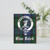 Clan Baird Wappen Tartan Postkarte (Stehend Vorderseite)