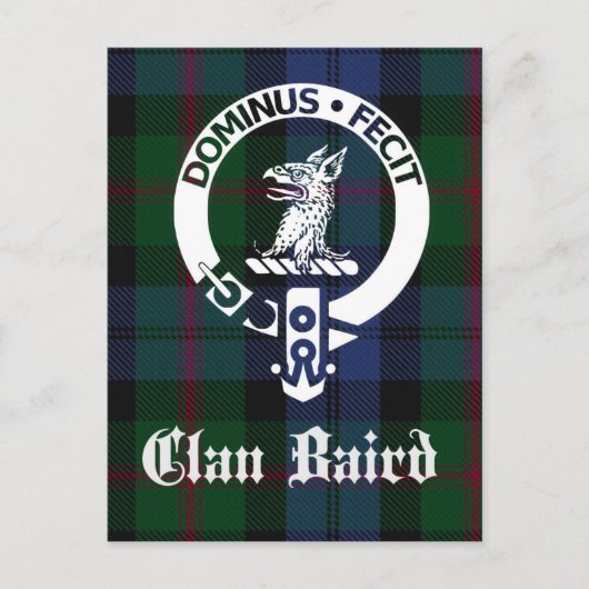 Clan Baird Wappen Tartan Postkarte (Vorderseite)