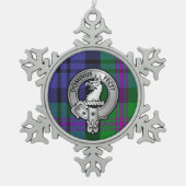 Clan Baird Wappen & Tartan Schneeflocken Zinn-Ornament (Vorderseite)