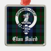 Clan Baird Wappen Tartan Silbernes Ornament (Vorne)