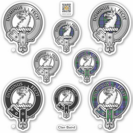 Clan Baird Wappen & Tartan Sticker (Vorderseite)