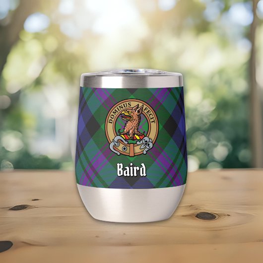Clan Baird Wappen über Tartan