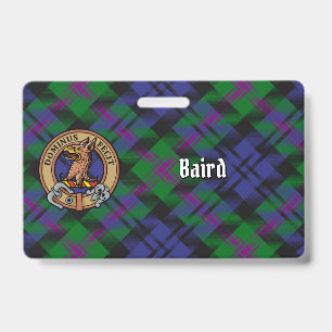 Clan Baird-Wappen über Tartan Ausweis