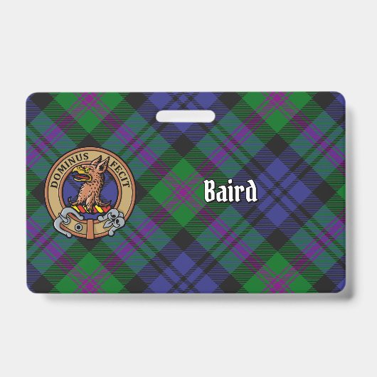 Clan Baird Wappen über Tartan Ausweis (Vorderseite)