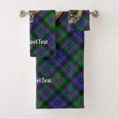 Clan Baird Wappen über Tartan Badhandtuch Set (Insitu)
