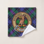 Clan Baird Wappen über Tartan Badhandtuch Set (Waschlappen)