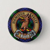Clan Baird Wappen über Tartan Button (Vorderseite)