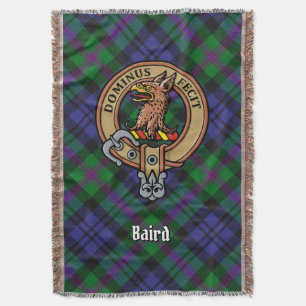 Clan Baird-Wappen über Tartan Decke