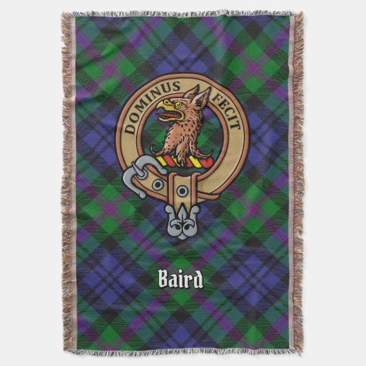 Clan Baird-Wappen über Tartan Decke (Vorderseite Vertikal)