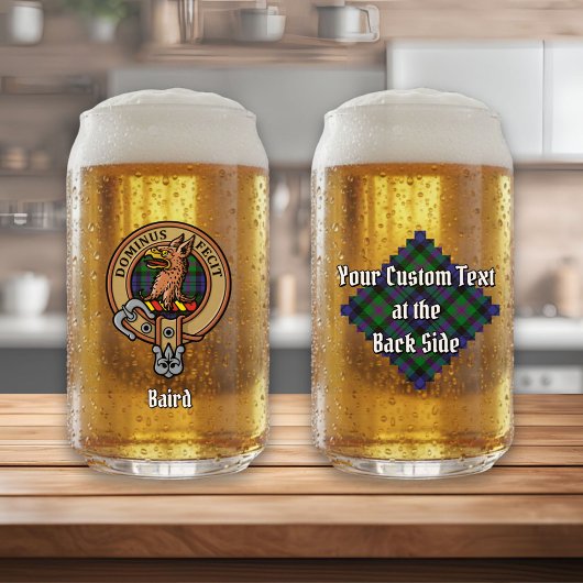 Clan Baird Wappen über Tartan Dosenglas
