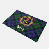 Clan Baird Wappen über Tartan Fußmatte (Schrägansicht)