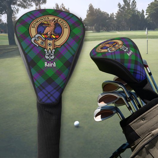 Clan Baird Wappen über Tartan Golf Headcover