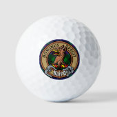 Clan Baird Wappen über Tartan Golfball (Vorderseite)