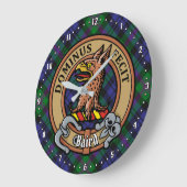 Clan Baird Wappen über Tartan Große Wanduhr (Winkel)