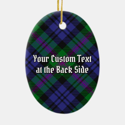 Clan Baird Wappen über Tartan Keramik Ornament (Hinten)