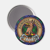 Clan Baird Wappen über Tartan Magnet (Vorderseite/Rückseite)