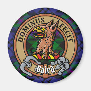 Clan Baird Wappen über Tartan Magnet