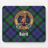 Clan Baird Wappen über Tartan Mousepad (Vorne)
